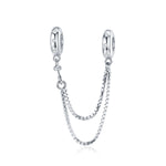 Accessoires de bracelet DIY en argent sterling S925, chaîne de sécurité à double couche simple, SCC1419