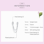 Accessoires de bracelet DIY en argent sterling S925, chaîne de sécurité à double couche simple, SCC1419