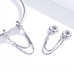 Accessoires de bracelet DIY en argent sterling S925, chaîne de sécurité à double couche simple, SCC1419