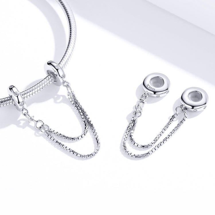 Accessoires de bracelet DIY en argent sterling S925, chaîne de sécurité à double couche simple, SCC1419