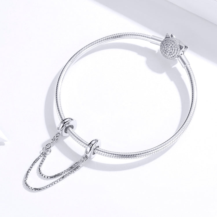 Accessoires de bracelet DIY en argent sterling S925, chaîne de sécurité à double couche simple, SCC1419