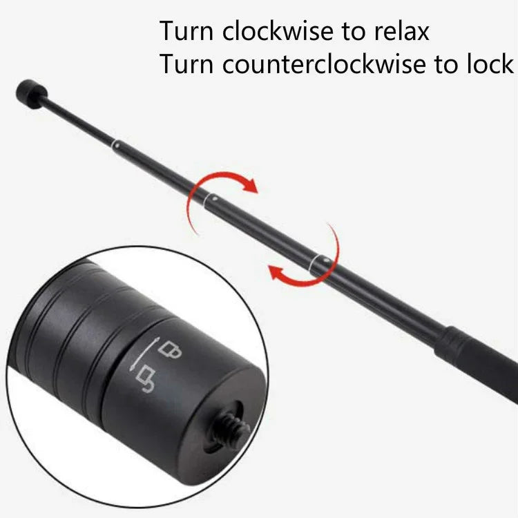 Stabilisateur à cardan 3 axes portable pour perche à selfie GoPro, longueur d'extension : 19 cm à 73 cm