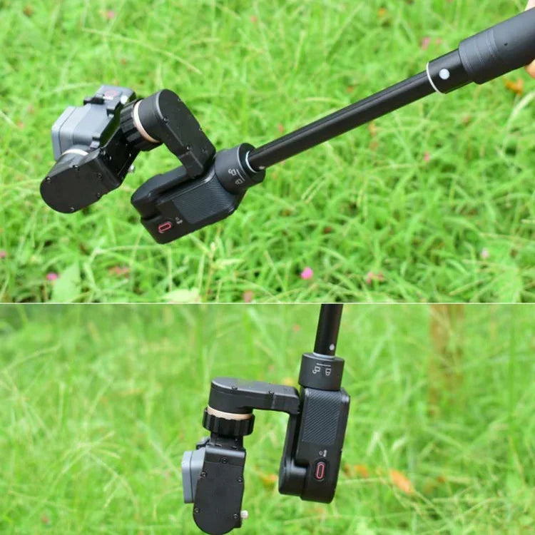 Stabilisateur à cardan 3 axes portable pour perche à selfie GoPro, longueur d'extension : 19 cm à 73 cm