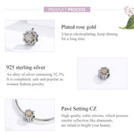 Four Leaf Clover Zircon Beaded S925 Sterling Silver DIY Bracelet Accessories, SCC1247