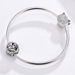 S925 Sterling Silver Rose Flower Beaded DIY Bracelet Accessories, SCC1189