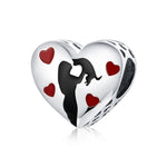 S925 Argent Sterling Cœur Ardente Amour Pendentif DIY Accessoires Bracelet, SCC1508
