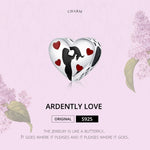 S925 Argent Sterling Cœur Ardente Amour Pendentif DIY Accessoires Bracelet, SCC1508