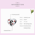 S925 Argent Sterling Cœur Ardente Amour Pendentif DIY Accessoires Bracelet, SCC1508
