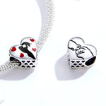 S925 Argent Sterling Cœur Ardente Amour Pendentif DIY Accessoires Bracelet, SCC1508