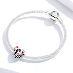 S925 Argent Sterling Cœur Ardente Amour Pendentif DIY Accessoires Bracelet, SCC1508