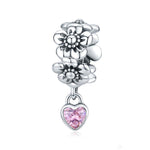 Accessoires de bracelet DIY avec perles de fleurs en argent sterling S925, SCC1485