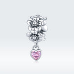 Accessoires de bracelet DIY avec perles de fleurs en argent sterling S925, SCC1485