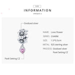 Accessoires de bracelet DIY avec perles de fleurs en argent sterling S925, SCC1485