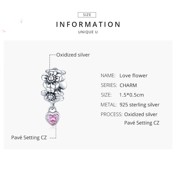 Accessoires de bracelet DIY avec perles de fleurs en argent sterling S925, SCC1485