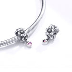 Accessoires de bracelet DIY avec perles de fleurs en argent sterling S925, SCC1485