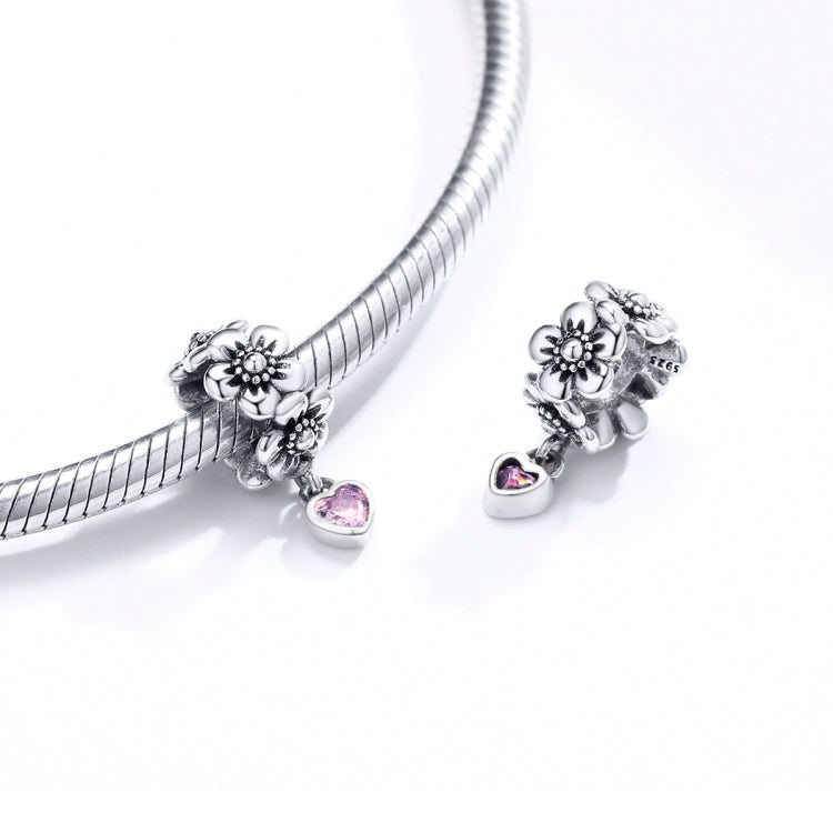 Accessoires de bracelet DIY avec perles de fleurs en argent sterling S925, SCC1485