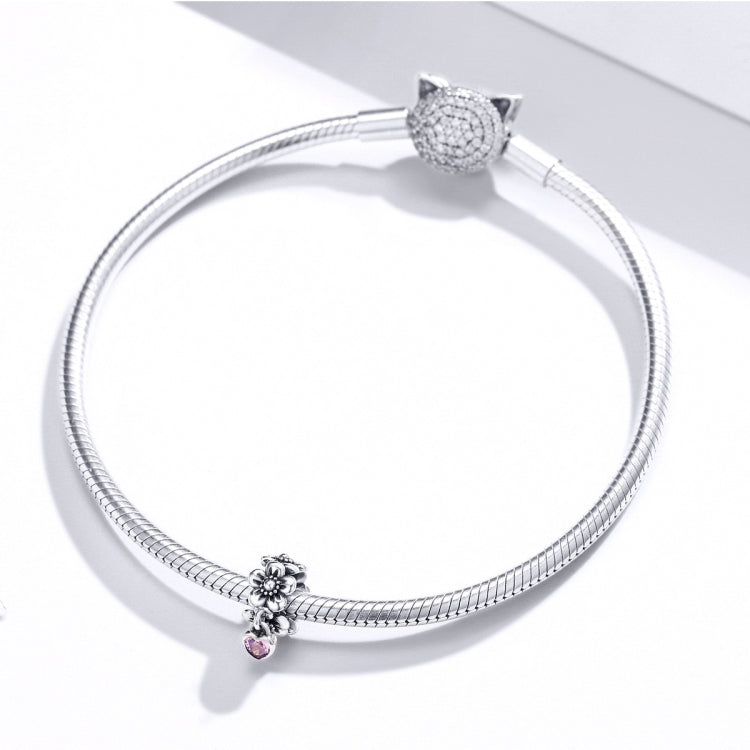 Accessoires de bracelet DIY avec perles de fleurs en argent sterling S925, SCC1485