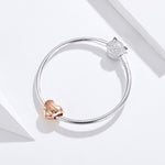 Accessoires de bracelet de perles lâches en forme de cœur doré en argent sterling S925