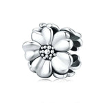 Perle en vrac en argent sterling 925 avec fleur pour bracelet DIY, SCC1486