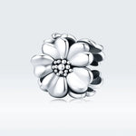 Perle en vrac en argent sterling 925 avec fleur pour bracelet DIY, SCC1486
