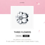 Perle en vrac en argent sterling 925 avec fleur pour bracelet DIY, SCC1486