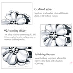 Perle en vrac en argent sterling 925 avec fleur pour bracelet DIY, SCC1486