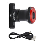 Feu arrière intelligent MEROCA MX2 avec capteur, lumière de frein pour VTT, lumière de vélo de route pour conduite nocturne, chargement USB, installation sur coussin de siège noir, coloré, or rose, installation sur tube de selle noir