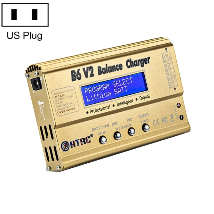 Chargeur d'avion HTRC B6 V2, chargeur d'équilibrage intelligent, prise US, prise EU, prise UK, prise AU