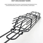 2 pièces cage à hot-dog pour barbecue, pince à saucisse pour barbecue, pince à barbecue en maille avec manche en bois, couleur bois, rouge