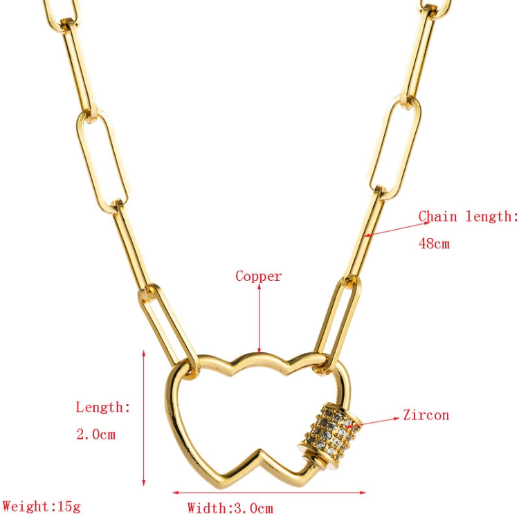 Collier Pendentif Cœur D'amour Avec Zircon Coloré Micro Incrusté, En Forme De Cœur, Double Cœur