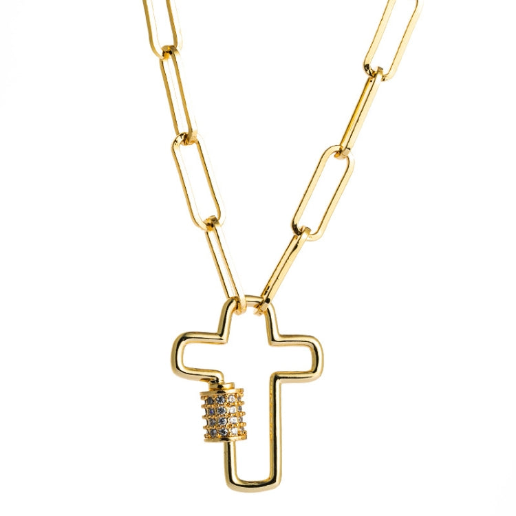 Collier à pendentif en forme de croix, chaîne de clavicule délicate en laiton micro-incrusté de zircon, Croix, Fille