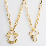Collier à pendentif en forme de croix, chaîne de clavicule délicate en laiton micro-incrusté de zircon, Croix, Fille