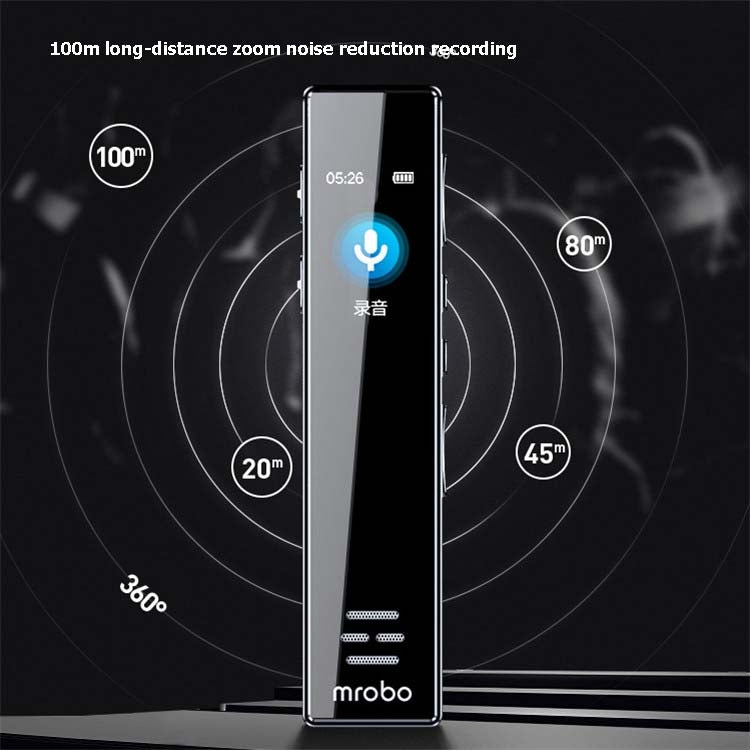 Enregistreur vocal professionnel MROBO A10 avec réduction de bruit HD, lecteur MP3 à écran couleur pour étudiants, 8 Go, 16 Go