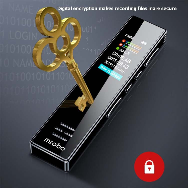 Enregistreur vocal professionnel MROBO A10 avec réduction de bruit HD, lecteur MP3 à écran couleur pour étudiants, 8 Go, 16 Go