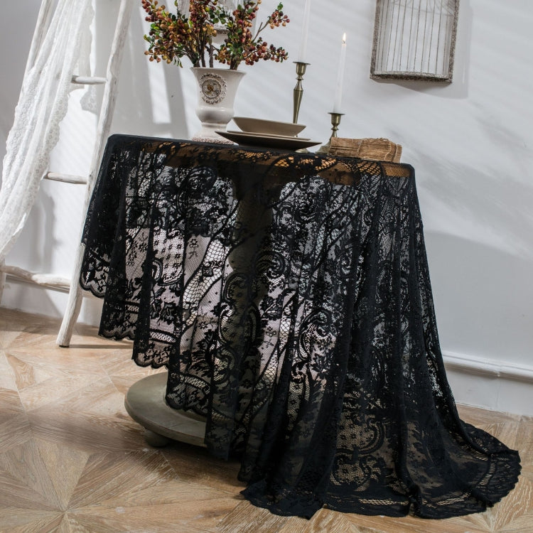 Nappe ronde en dentelle nappe rétro pour table à manger table basse, 150 CM, 190 CM