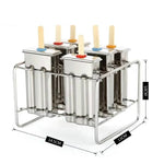 Moule à glace DIY en acier inoxydable, moule à glace ménager, 6 doubles fentes à tête plate, 6 doubles fentes à tête ronde, 3 doubles fentes à tête plate et 3 doubles fentes à tête ronde, 6 doubles fentes en forme de pastèque