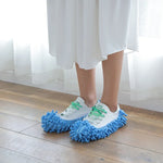 2pcs Couvre-chaussures en Chenille pour Mopping Paresseux Nettoyage du Sol Amovible et Lavable Balai Couleur Aléatoire, Balai pour Sol