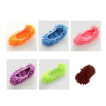 2pcs Couvre-chaussures en Chenille pour Mopping Paresseux Nettoyage du Sol Amovible et Lavable Balai Couleur Aléatoire, Balai pour Sol