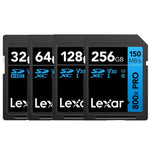 Carte mémoire SD Lexar SD-800X Pro haute vitesse pour appareil photo reflex, 32 Go, 64 Go