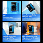 Carte mémoire SD Lexar SD-800X Pro haute vitesse pour appareil photo reflex, 32 Go, 64 Go