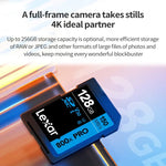 Carte mémoire SD Lexar SD-800X Pro haute vitesse pour appareil photo reflex, 32 Go, 64 Go