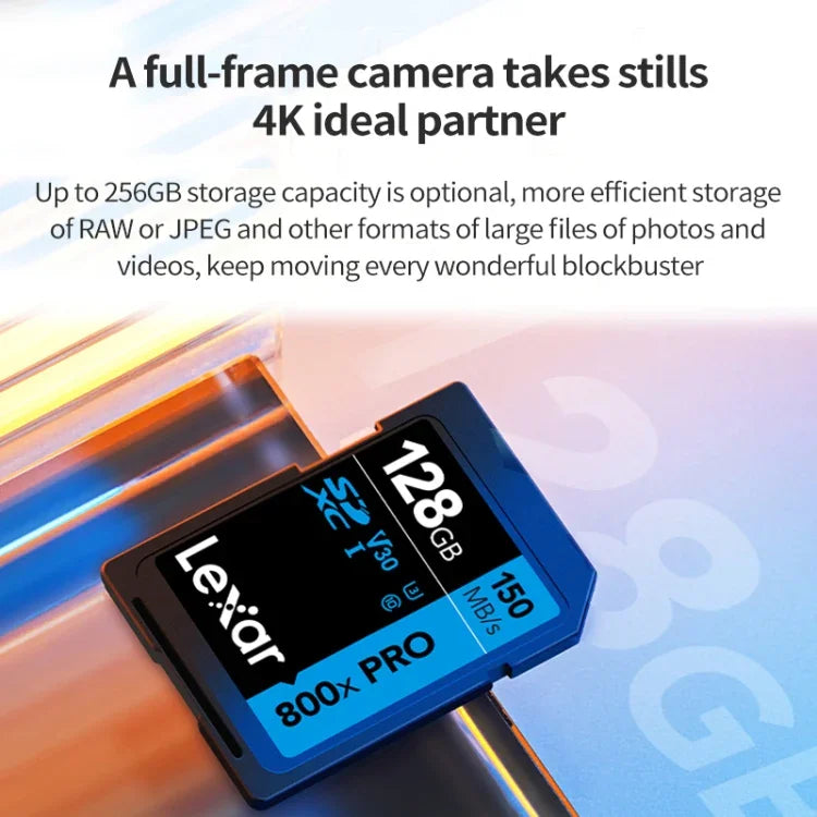 Carte mémoire SD Lexar SD-800X Pro haute vitesse pour appareil photo reflex, 32 Go, 64 Go