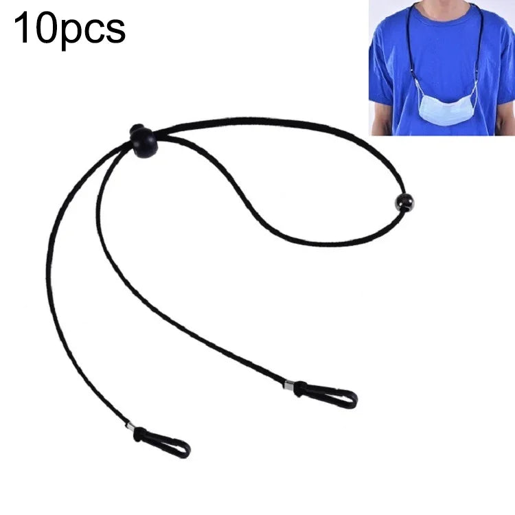 10 pièces de cordons anti-perte réglables pour masque avec crochet d'oreille, cachemire, blanc, noir, jaune, vert, bleu, rose, rouge, gris