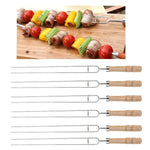 Brochettes de barbecue en acier inoxydable, fourchette de barbecue en U, spécifications : 6 pcs + 2 balais, 6 pcs, 4 pcs