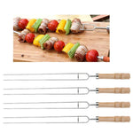 Brochettes de barbecue en acier inoxydable, fourchette de barbecue en U, spécifications : 6 pcs + 2 balais, 6 pcs, 4 pcs