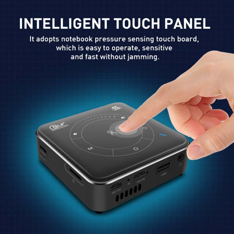 Mini projecteur intelligent DLP P11 854 x 480 avec télécommande infrarouge, Android 9.0, 2 Go+16 Go, compatible Wi-Fi 2,4 G/5 G, Bluetooth, carte TF