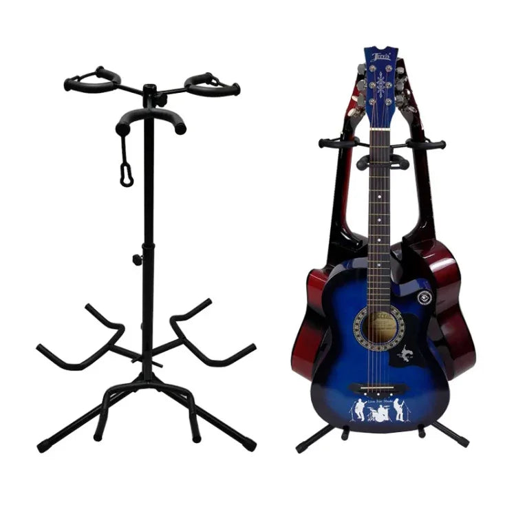 Support de guitare trépied à trois têtes réglable en hauteur, support de guitare à trois têtes
