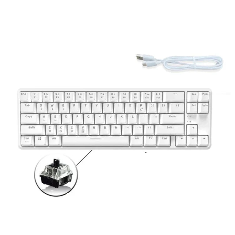 Clavier mécanique Bluetooth pour ordinateur portable Ajazz K680T Mini USB filaire bimode 68 touches, longueur du câble : 1,6 m, commutateur vert, commutateur noir, commutateur marron