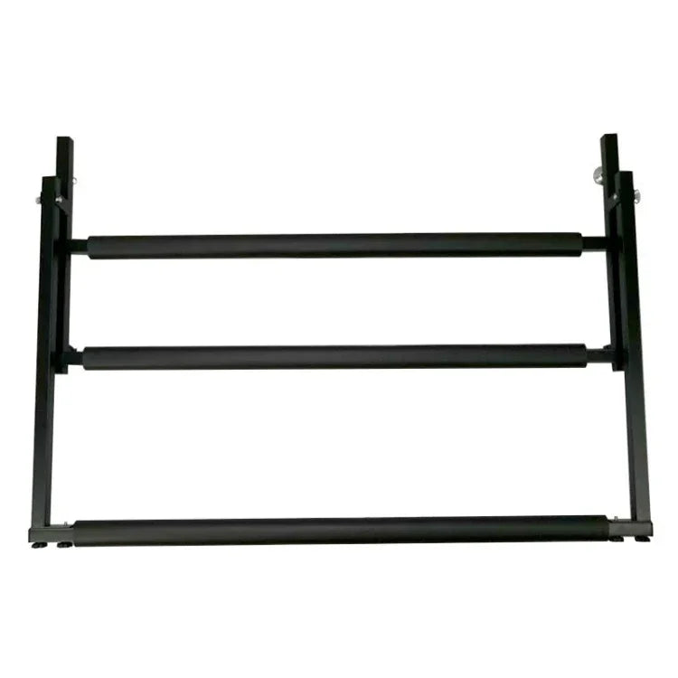 Étagère de présentation pliable en métal pour guitares, disponible en trois, cinq, sept ou neuf niveaux.