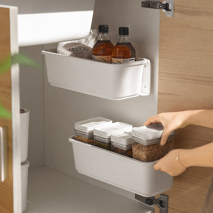 Étagère à épices murale coulissante sans perforation pour armoires et ustensiles de cuisine, blanc, gris